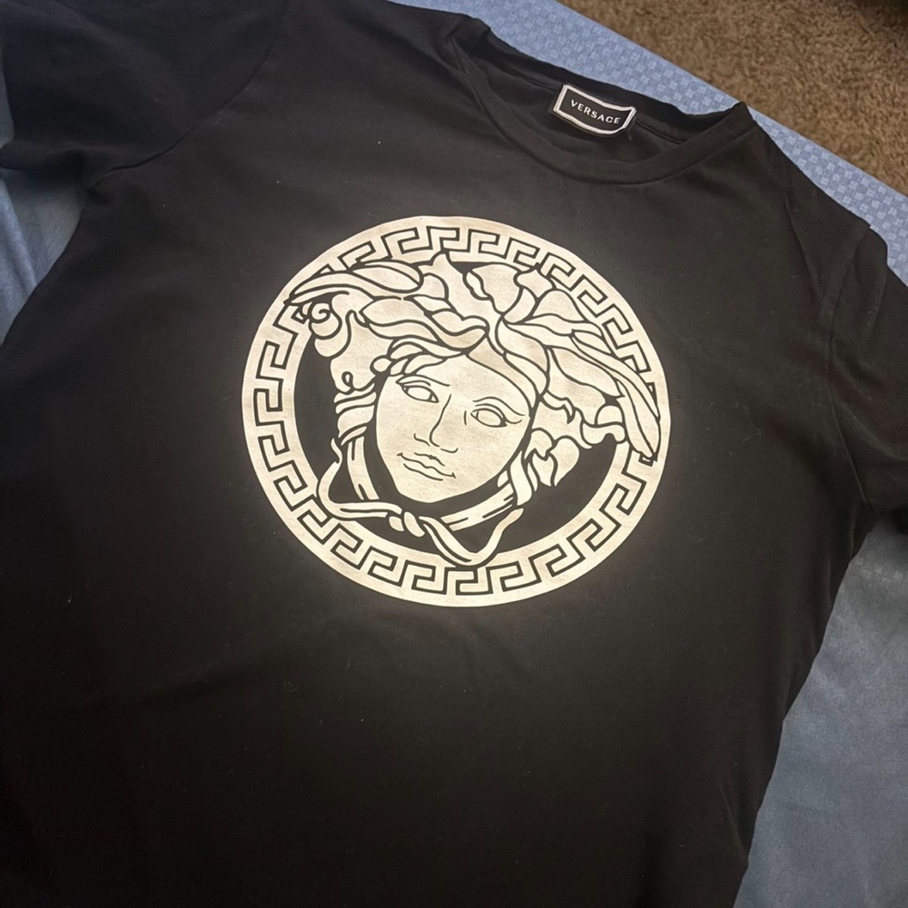 Versace Black T-Shirt with Medusa Logo
